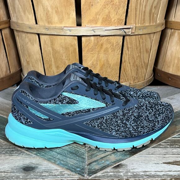 Brooks Launch 4 Gray Mint Green Knit Comfort Running Shoes Womens Size 7.5 - Picture 1 of 11